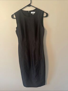 Calvin Klein Black Sleeveless Midi Sheath Dress